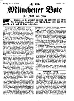 Münchener Bote für Stadt und Land Sonntag 25. Dezember 1870