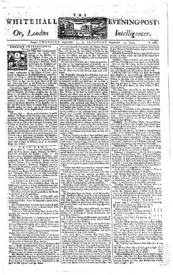 The Whitehall evening post or London intelligencer Samstag 13. September 1755