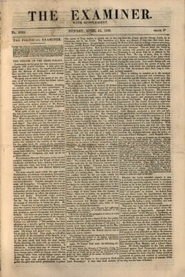 Examiner Sonntag 21. April 1839