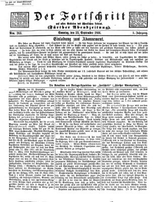 Der Fortschritt auf allen Gebieten des öffentlichen Lebens Sonntag 23. September 1866