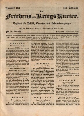Der Friedens- u. Kriegs-Kurier (Nürnberger Friedens- und Kriegs-Kurier) Mittwoch 26. August 1829