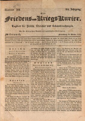 Der Friedens- u. Kriegs-Kurier (Nürnberger Friedens- und Kriegs-Kurier) Mittwoch 30. Dezember 1829