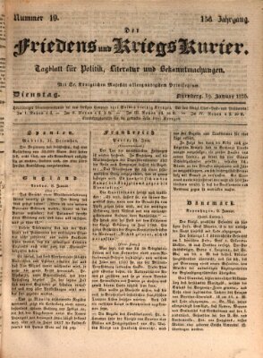 Der Friedens- u. Kriegs-Kurier (Nürnberger Friedens- und Kriegs-Kurier) Dienstag 19. Januar 1830
