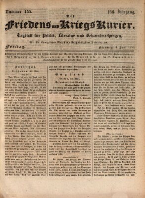 Der Friedens- u. Kriegs-Kurier (Nürnberger Friedens- und Kriegs-Kurier) Freitag 4. Juni 1830