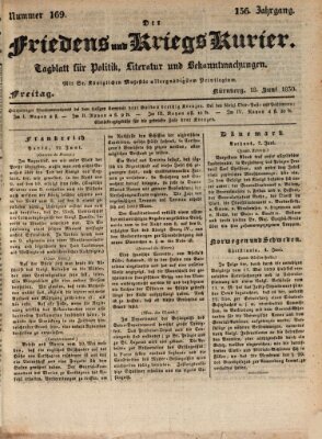 Der Friedens- u. Kriegs-Kurier (Nürnberger Friedens- und Kriegs-Kurier) Freitag 18. Juni 1830