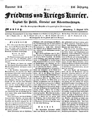 Der Friedens- u. Kriegs-Kurier (Nürnberger Friedens- und Kriegs-Kurier) Montag 2. August 1830