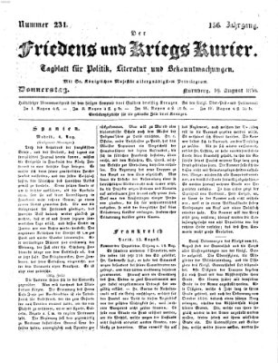 Der Friedens- u. Kriegs-Kurier (Nürnberger Friedens- und Kriegs-Kurier) Donnerstag 19. August 1830