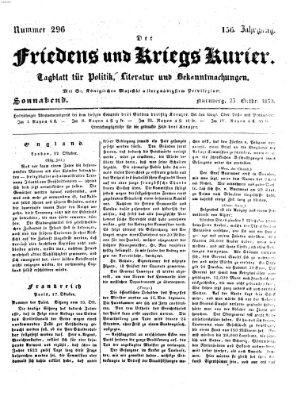 Der Friedens- u. Kriegs-Kurier (Nürnberger Friedens- und Kriegs-Kurier) Samstag 23. Oktober 1830