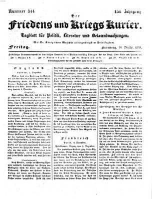 Der Friedens- u. Kriegs-Kurier (Nürnberger Friedens- und Kriegs-Kurier) Freitag 10. Dezember 1830