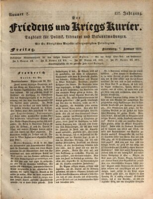Der Friedens- u. Kriegs-Kurier (Nürnberger Friedens- und Kriegs-Kurier) Freitag 7. Januar 1831