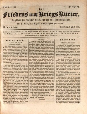 Der Friedens- u. Kriegs-Kurier (Nürnberger Friedens- und Kriegs-Kurier) Dienstag 3. Mai 1831