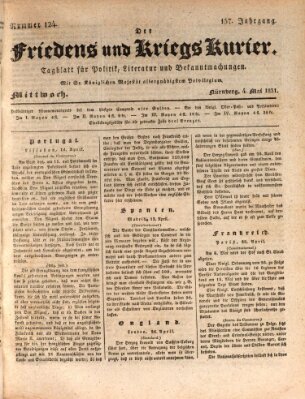 Der Friedens- u. Kriegs-Kurier (Nürnberger Friedens- und Kriegs-Kurier) Mittwoch 4. Mai 1831