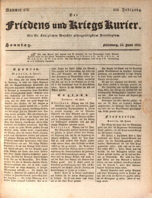 Der Friedens- u. Kriegs-Kurier (Nürnberger Friedens- und Kriegs-Kurier) Sonntag 24. Juni 1832