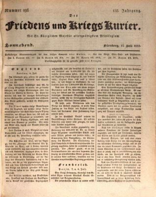 Der Friedens- u. Kriegs-Kurier (Nürnberger Friedens- und Kriegs-Kurier) Samstag 14. Juli 1832