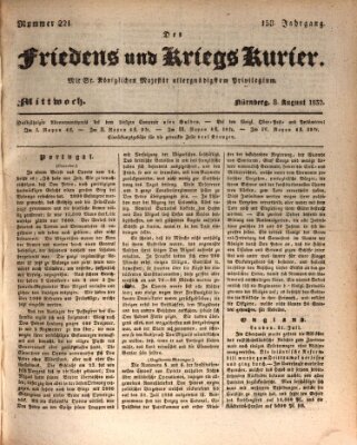 Der Friedens- u. Kriegs-Kurier (Nürnberger Friedens- und Kriegs-Kurier) Mittwoch 8. August 1832