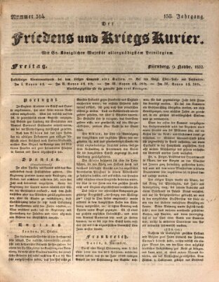 Der Friedens- u. Kriegs-Kurier (Nürnberger Friedens- und Kriegs-Kurier) Freitag 9. November 1832
