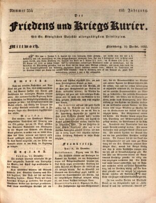 Der Friedens- u. Kriegs-Kurier (Nürnberger Friedens- und Kriegs-Kurier) Mittwoch 19. Dezember 1832