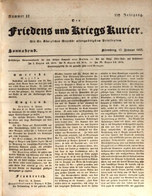 Der Friedens- u. Kriegs-Kurier (Nürnberger Friedens- und Kriegs-Kurier) Samstag 12. Januar 1833