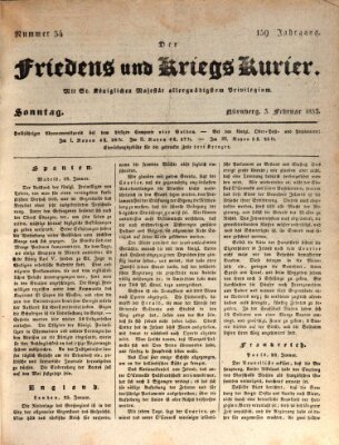 Der Friedens- u. Kriegs-Kurier (Nürnberger Friedens- und Kriegs-Kurier) Sonntag 3. Februar 1833