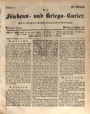 Der Friedens- u. Kriegs-Kurier (Nürnberger Friedens- und Kriegs-Kurier) Donnerstag 2. Januar 1834