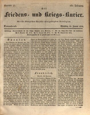 Der Friedens- u. Kriegs-Kurier (Nürnberger Friedens- und Kriegs-Kurier) Samstag 25. Januar 1834