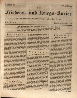 Der Friedens- u. Kriegs-Kurier (Nürnberger Friedens- und Kriegs-Kurier) Freitag 28. März 1834