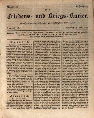Der Friedens- u. Kriegs-Kurier (Nürnberger Friedens- und Kriegs-Kurier) Samstag 29. März 1834