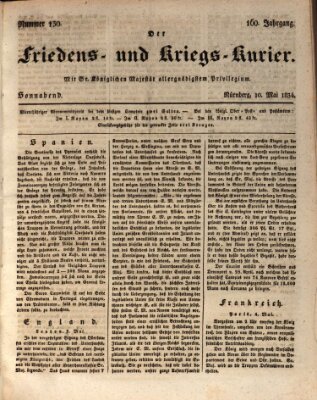 Der Friedens- u. Kriegs-Kurier (Nürnberger Friedens- und Kriegs-Kurier) Samstag 10. Mai 1834