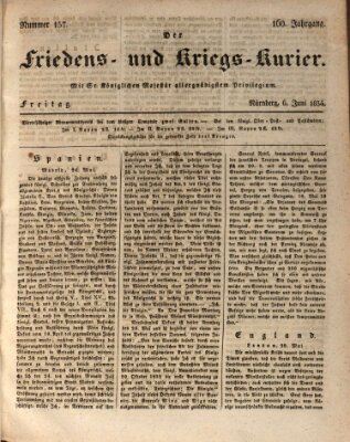 Der Friedens- u. Kriegs-Kurier (Nürnberger Friedens- und Kriegs-Kurier) Freitag 6. Juni 1834