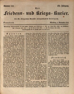 Der Friedens- u. Kriegs-Kurier (Nürnberger Friedens- und Kriegs-Kurier) Samstag 8. November 1834
