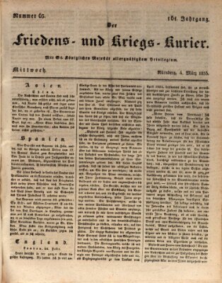 Der Friedens- u. Kriegs-Kurier (Nürnberger Friedens- und Kriegs-Kurier) Mittwoch 4. März 1835