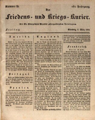 Der Friedens- u. Kriegs-Kurier (Nürnberger Friedens- und Kriegs-Kurier) Freitag 6. März 1835