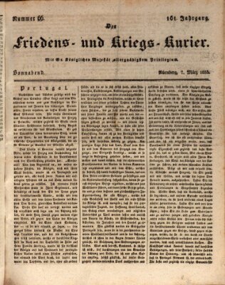 Der Friedens- u. Kriegs-Kurier (Nürnberger Friedens- und Kriegs-Kurier) Samstag 7. März 1835