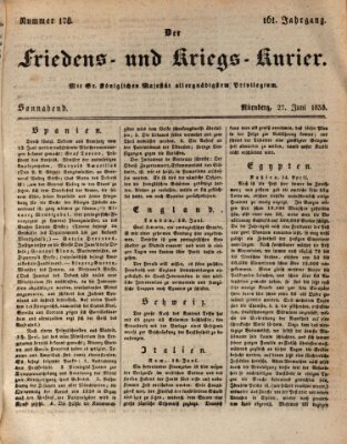 Der Friedens- u. Kriegs-Kurier (Nürnberger Friedens- und Kriegs-Kurier) Samstag 27. Juni 1835