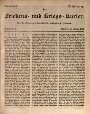 Der Friedens- u. Kriegs-Kurier (Nürnberger Friedens- und Kriegs-Kurier) Sonntag 10. Januar 1836