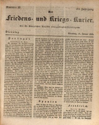 Der Friedens- u. Kriegs-Kurier (Nürnberger Friedens- und Kriegs-Kurier) Dienstag 26. Januar 1836