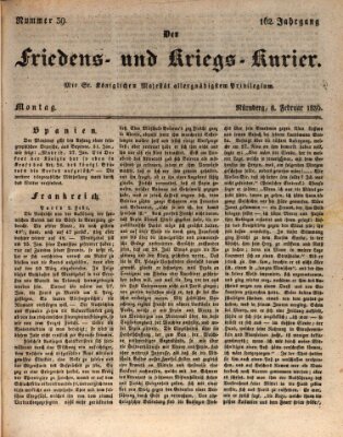 Der Friedens- u. Kriegs-Kurier (Nürnberger Friedens- und Kriegs-Kurier) Montag 8. Februar 1836