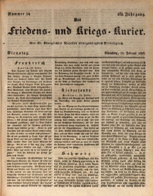 Der Friedens- u. Kriegs-Kurier (Nürnberger Friedens- und Kriegs-Kurier) Dienstag 23. Februar 1836