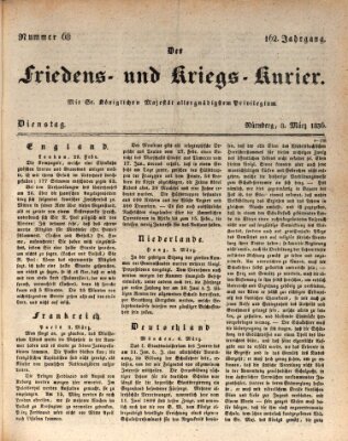 Der Friedens- u. Kriegs-Kurier (Nürnberger Friedens- und Kriegs-Kurier) Dienstag 8. März 1836