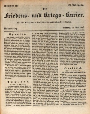 Der Friedens- u. Kriegs-Kurier (Nürnberger Friedens- und Kriegs-Kurier) Donnerstag 28. April 1836