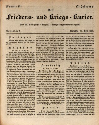 Der Friedens- u. Kriegs-Kurier (Nürnberger Friedens- und Kriegs-Kurier) Samstag 30. April 1836