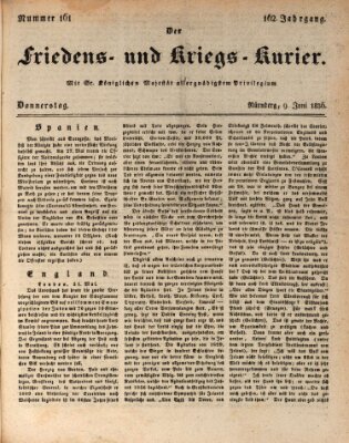 Der Friedens- u. Kriegs-Kurier (Nürnberger Friedens- und Kriegs-Kurier) Donnerstag 9. Juni 1836