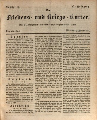 Der Friedens- u. Kriegs-Kurier (Nürnberger Friedens- und Kriegs-Kurier) Donnerstag 19. Januar 1837