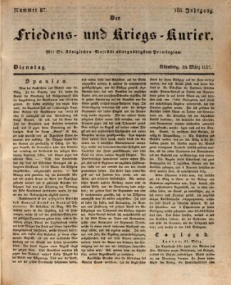 Der Friedens- u. Kriegs-Kurier (Nürnberger Friedens- und Kriegs-Kurier) Dienstag 28. März 1837
