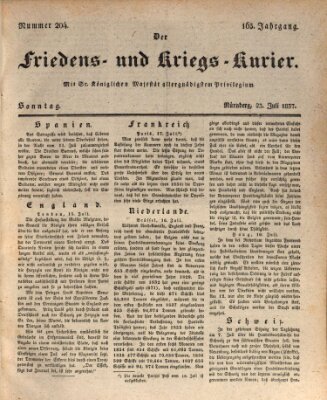 Der Friedens- u. Kriegs-Kurier (Nürnberger Friedens- und Kriegs-Kurier) Sonntag 23. Juli 1837
