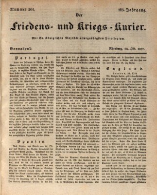 Der Friedens- u. Kriegs-Kurier (Nürnberger Friedens- und Kriegs-Kurier) Samstag 28. Oktober 1837
