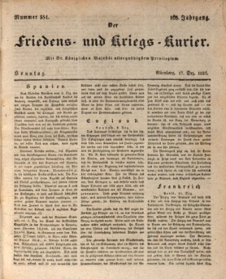 Der Friedens- u. Kriegs-Kurier (Nürnberger Friedens- und Kriegs-Kurier) Sonntag 17. Dezember 1837