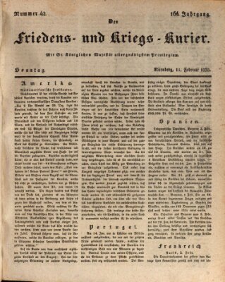 Der Friedens- u. Kriegs-Kurier (Nürnberger Friedens- und Kriegs-Kurier) Sonntag 11. Februar 1838