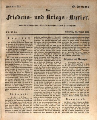 Der Friedens- u. Kriegs-Kurier (Nürnberger Friedens- und Kriegs-Kurier) Freitag 10. August 1838