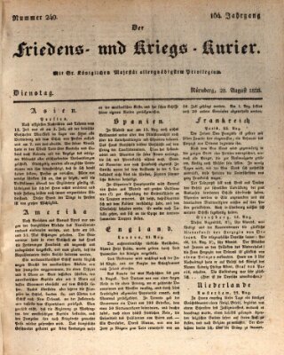 Der Friedens- u. Kriegs-Kurier (Nürnberger Friedens- und Kriegs-Kurier) Dienstag 28. August 1838